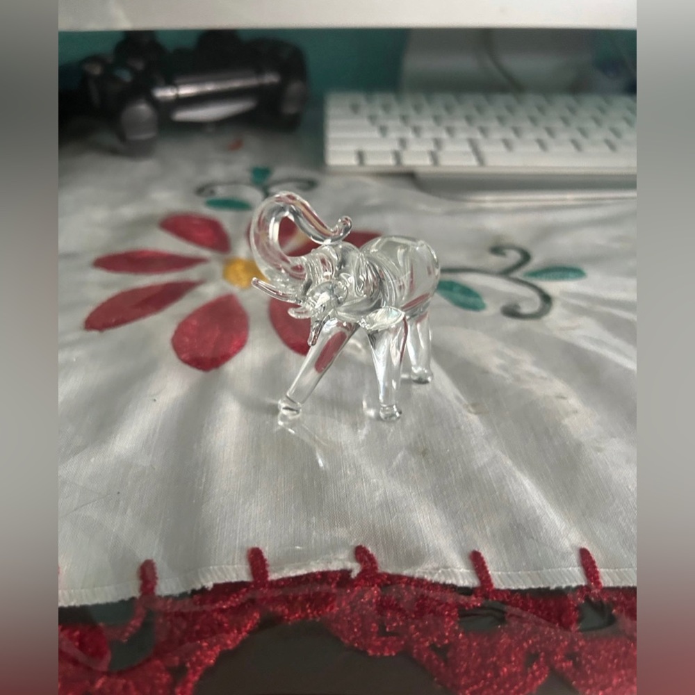 Elephant Glass Figure